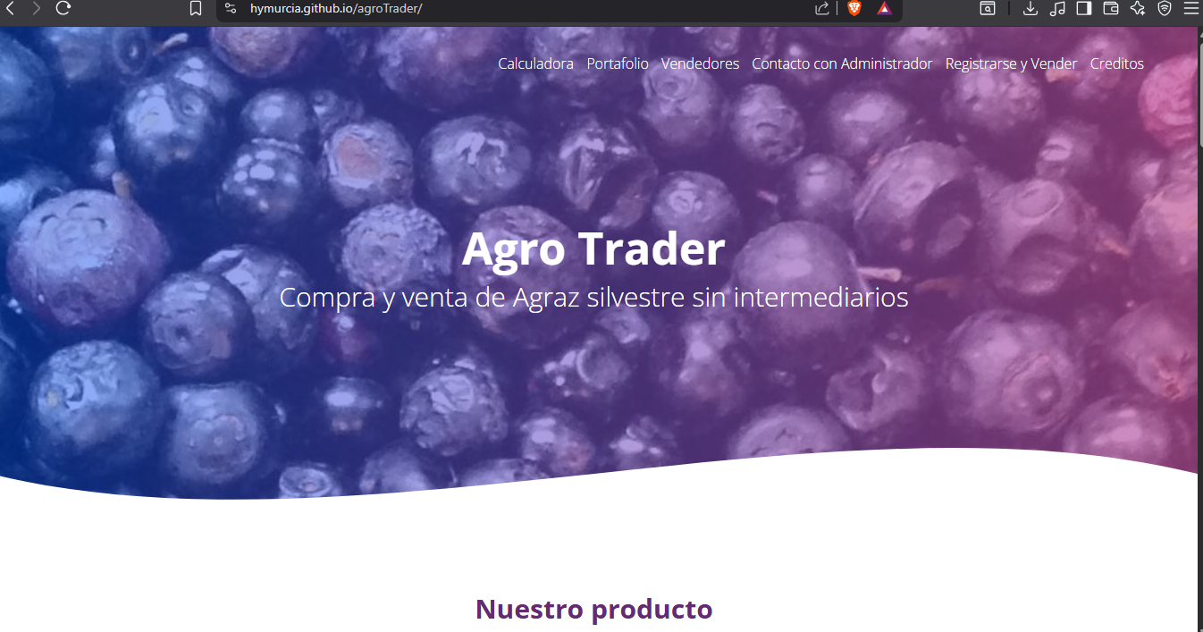 Agro Trader - Página principal