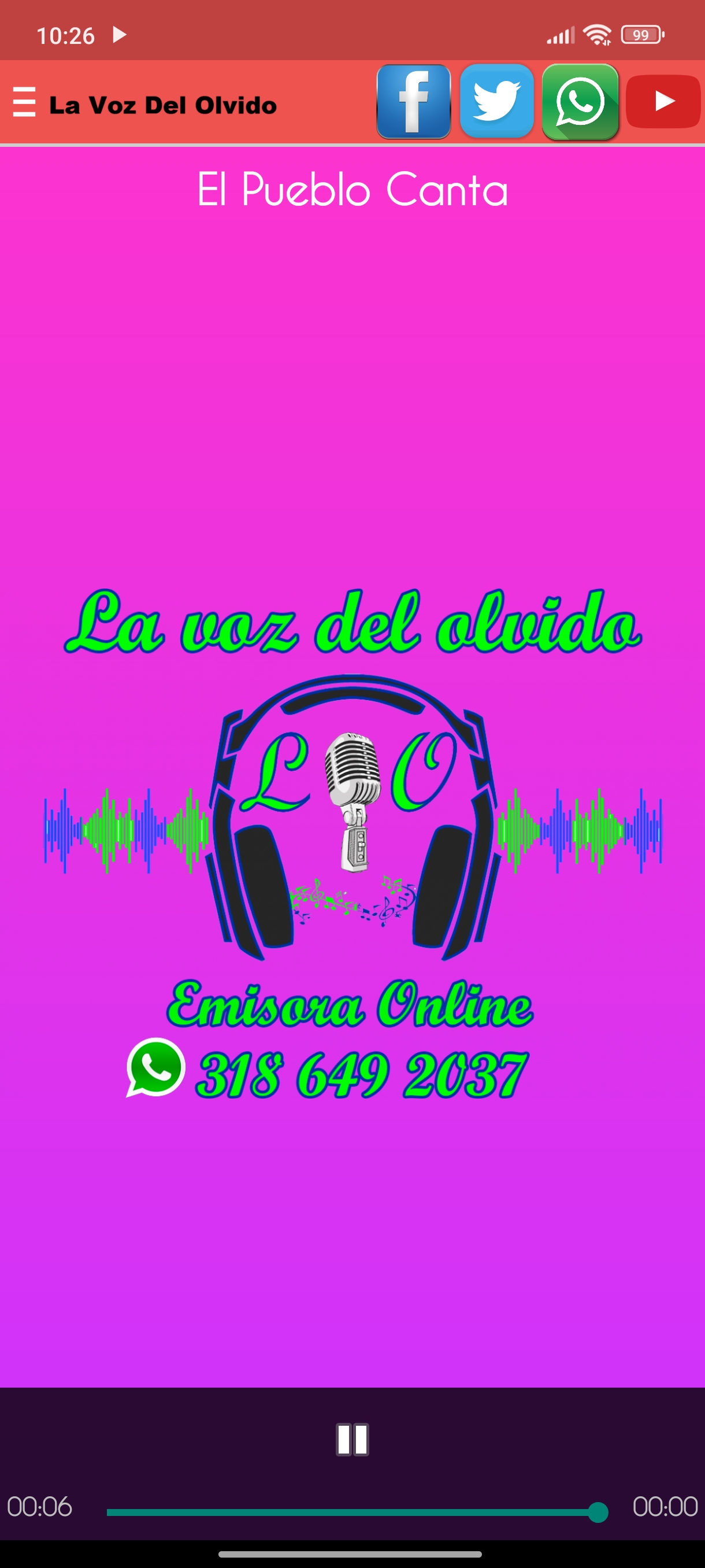 La Voz Del Olvido - Reproductor