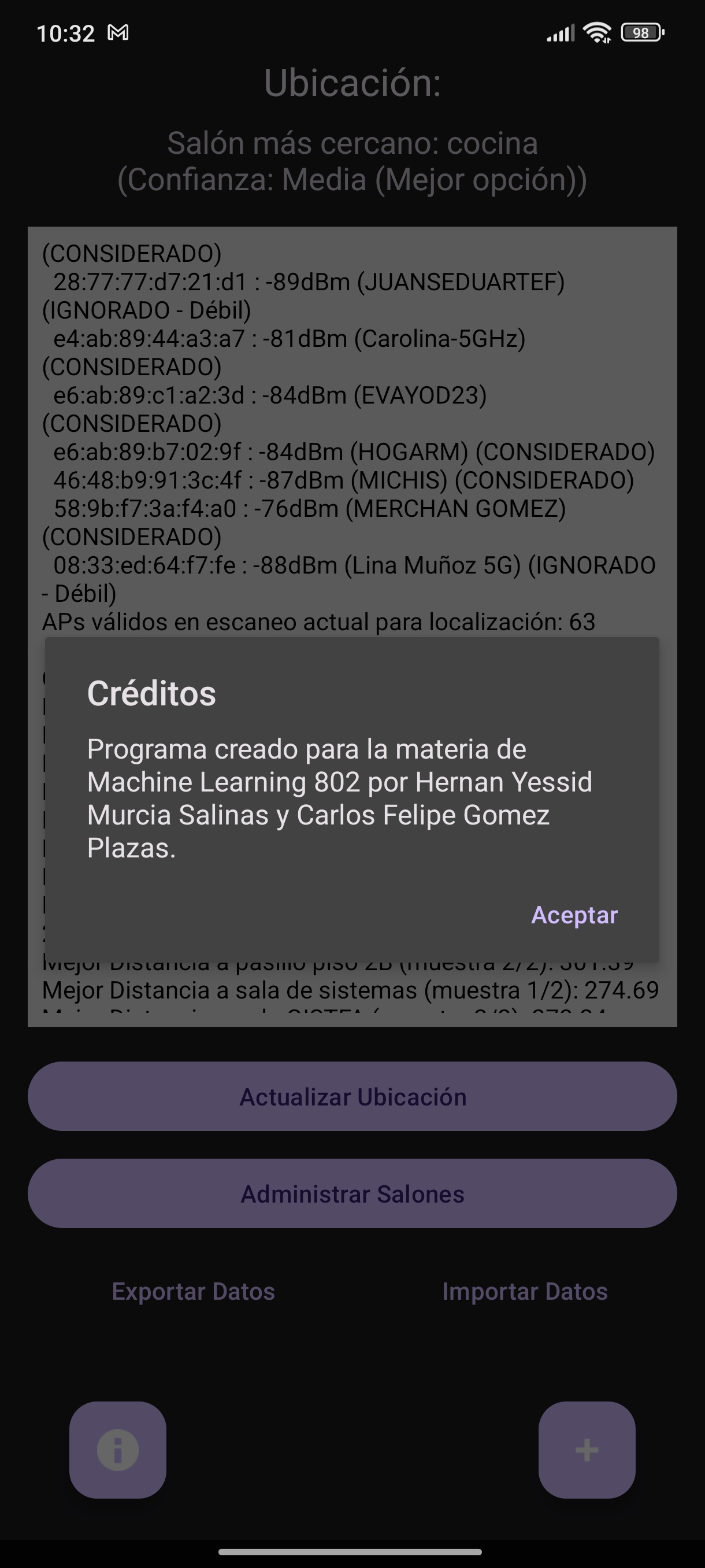 IndoorWifi - Mapa de calor